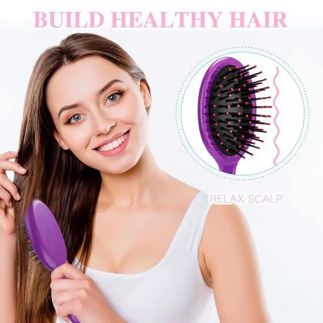 Alt view image 5 of 7 - 3 Pieces Mini Hair Brushes for Kids Girls Small Wet Dry Hair Brush Travel Detangling Comb Soft Brist