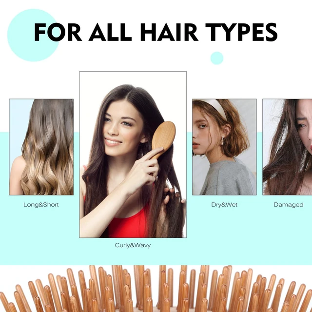 Alt view image 6 of 7 - Bamboo Hair Brush, Improves Hair Texture,Relieve Scalp Itching | Natural Bamboo Brush Softens Soothing Massage Relieves Itchy Scalp & Reduces Dandruff Suitable for All Hair Types