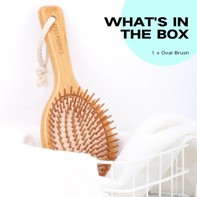 Alt view image 7 of 7 - Bamboo Hair Brush, Improves Hair Texture,Relieve Scalp Itching | Natural Bamboo Brush Softens Soothing Massage Relieves Itchy Scalp & Reduces Dandruff Suitable for All Hair Types