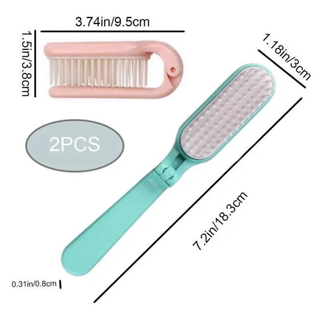 Alt view image 2 of 6 - 2Pcs Folding Hair Brush Hair Comb Portable Mini Massage Hair Brush Anti-Static Anti-knot for Women &