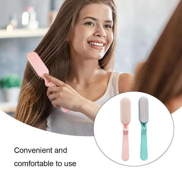 Alt view image 3 of 6 - 2Pcs Folding Hair Brush Hair Comb Portable Mini Massage Hair Brush Anti-Static Anti-knot for Women &