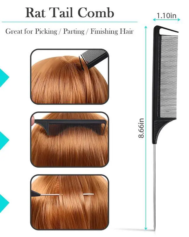 Alt view image 3 of 7 - Styling Brush Set - Slick Back Comb, Edge Control Brush, Rat Tail Comb for Smooth Styling, Frizz Tam