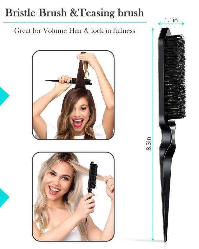 Alt view image 5 of 7 - Styling Brush Set - Slick Back Comb, Edge Control Brush, Rat Tail Comb for Smooth Styling, Frizz Tam