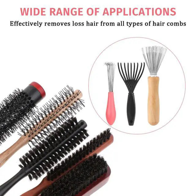 Alt view image 6 of 7 - and Brush Cleaner Tool Set - 3 Pieces with Rake Design for Home and Salon Use