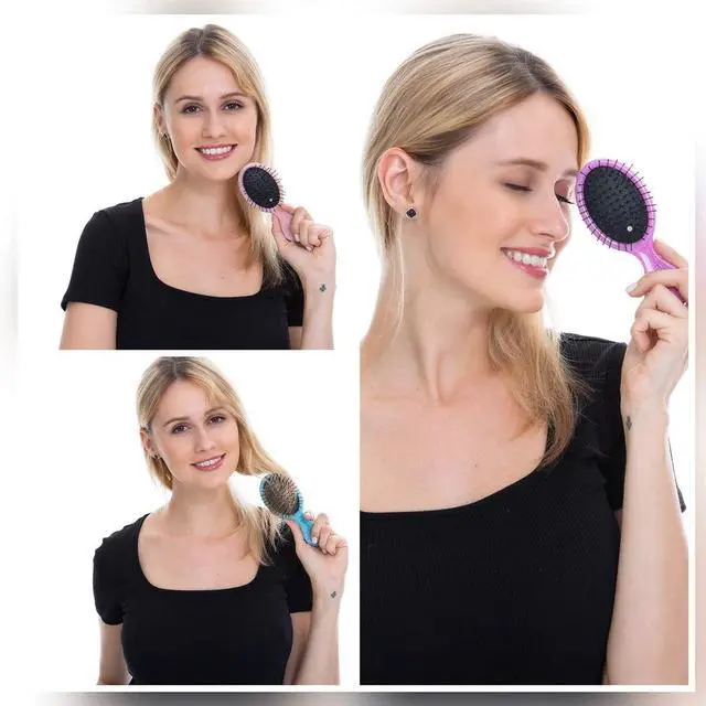 Alt view image 3 of 6 - Detangler Purple Hair Brush Travel Detangling Brushes Women Valentines Day Best Gift Small For Baby