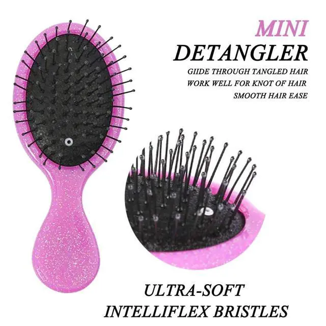 Alt view image 4 of 6 - Detangler Purple Hair Brush Travel Detangling Brushes Women Valentines Day Best Gift Small For Baby
