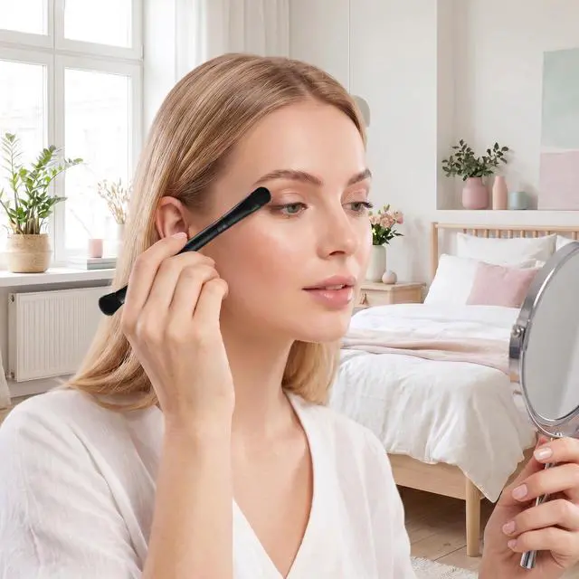 Alt view image 5 of 7 - 2 Pcs Dual Ended Hairline Brushes, Root Touch Up Brush with Sponge | Soft Bristles Hairline Powder C
