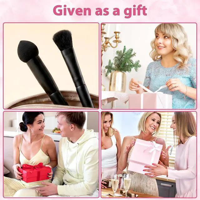 Alt view image 7 of 7 - 2 Pcs Dual Ended Hairline Brushes, Root Touch Up Brush with Sponge | Soft Bristles Hairline Powder C