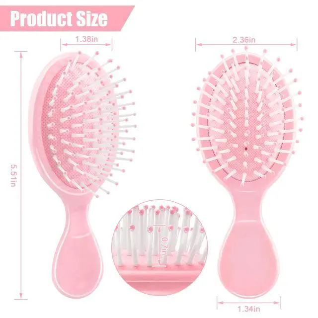 Alt view image 2 of 7 - Mini Wet Hair Brush 2 Pack, Stocking Stuffers for Teen Girls Women, Small Gifts for Teen Girls, Smal