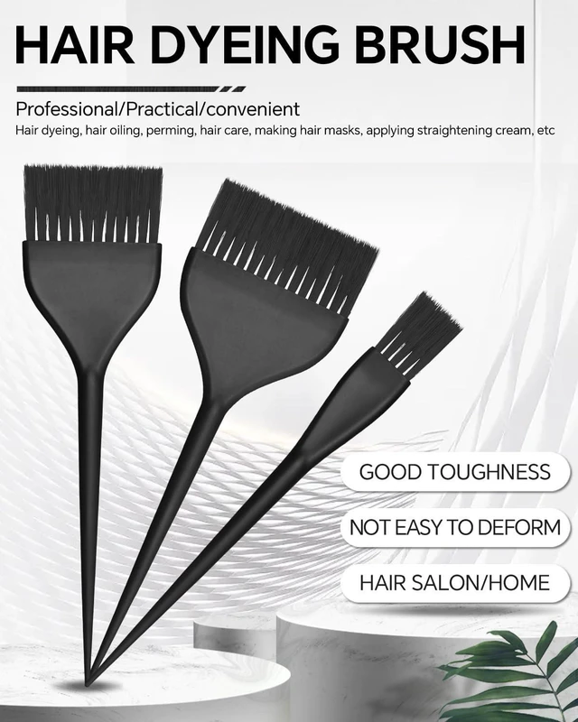 Alt view image 2 of 7 - 3 Pack Hair Color Brush Set - Professional Hair Dye Brush for Stylist, for Highlighting, Tint and Co