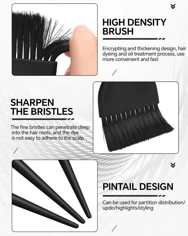 Alt view image 3 of 7 - 3 Pack Hair Color Brush Set - Professional Hair Dye Brush for Stylist, for Highlighting, Tint and Co