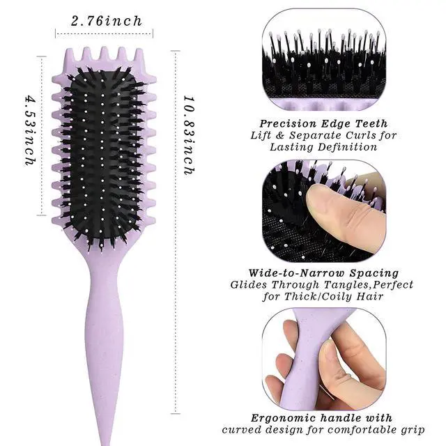 Alt view image 2 of 4 - Hair Brush, Vented Curl Defining Brush Anti Frizz Detangler Comb for Wet Dry Hair, Effortlessly Shap
