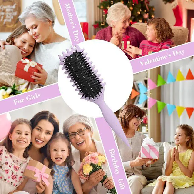 Alt view image 4 of 4 - Hair Brush, Vented Curl Defining Brush Anti Frizz Detangler Comb for Wet Dry Hair, Effortlessly Shap