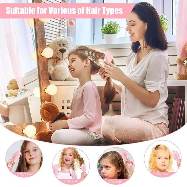 Alt view image 5 of 7 - Mini Wet Hair Brush 2 Pack, Stocking Stuffers for Teen Girls Women, Small Gifts for Teen Girls, Smal