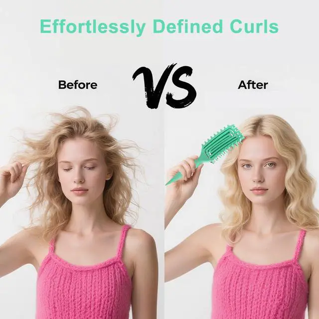 Alt view image 4 of 7 - Hair Brush Curl Defining Brush with Side Gear for Combing Detangling Shaping and Defining Curls Ligh
