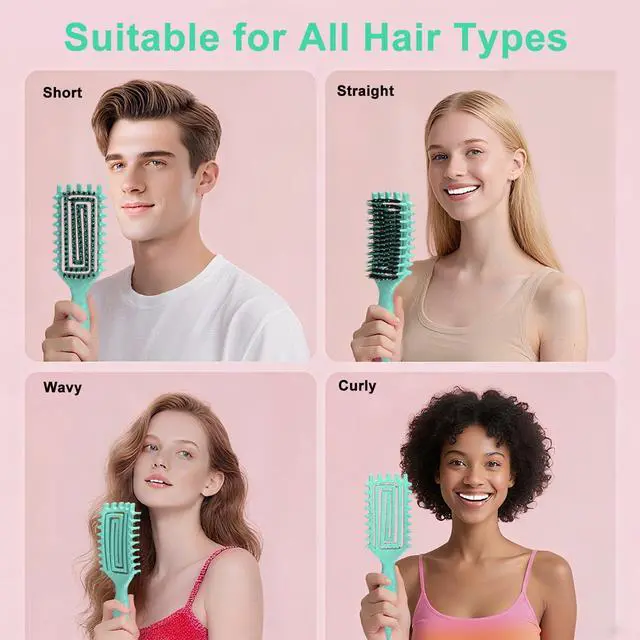 Alt view image 7 of 7 - Hair Brush Curl Defining Brush with Side Gear for Combing Detangling Shaping and Defining Curls Ligh