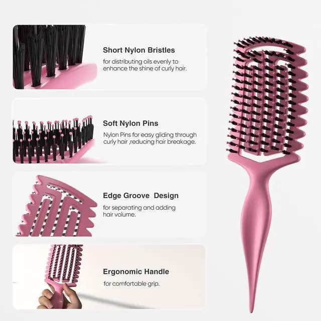 Alt view image 2 of 6 - Curl Defining Brush,Curly Hair Brush for Shaping and Separating Hair | for Adding Volume, Vented Des