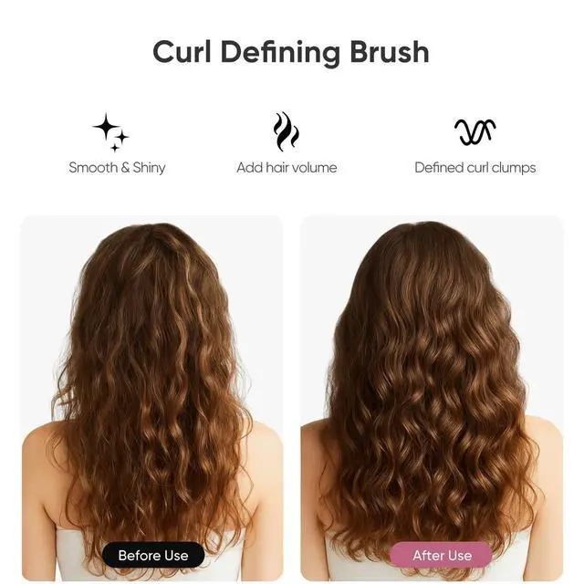 Alt view image 3 of 6 - Curl Defining Brush,Curly Hair Brush for Shaping and Separating Hair | for Adding Volume, Vented Des