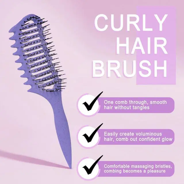 Alt view image 3 of 6 - 4 Piece Hair Brush Set, Detangling Comb Styling Kit for Women | Tame Wet or Dry Strands with A 4 Pie