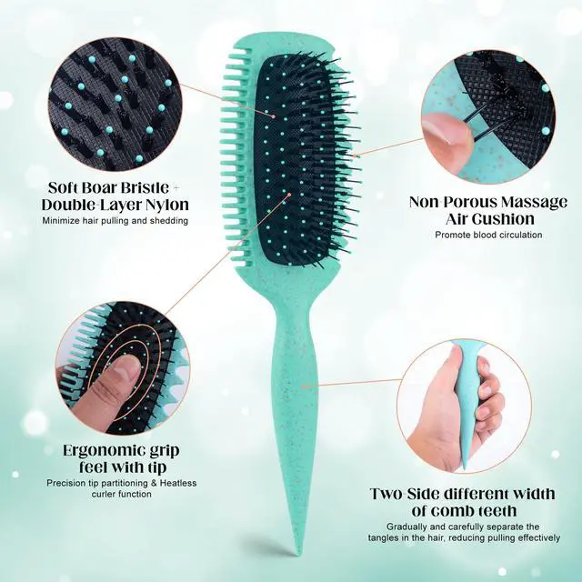 Alt view image 2 of 7 - Hair Brush for Detangling, Shaping & Defining Curls, Waves & Coils | All Hair Types, Light Wet/Dry H