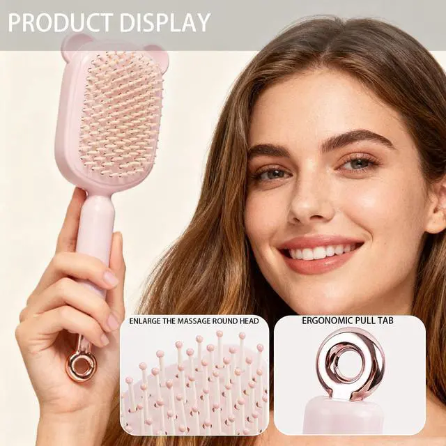 Alt view image 5 of 7 - Cleaning Hair brush Retractable Hair Brush For women,Airbag Massage Combs for Thick Hair Long Hair (