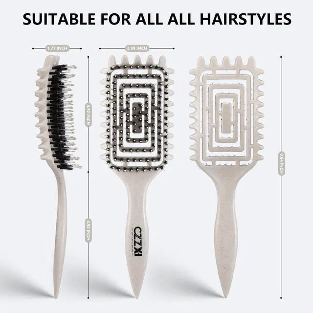 Alt view image 3 of 6 - Curly Hair Brush, Tangle-Free Defining Brush for Volume, Curl Definition, Edge Lifting, and Enhancin