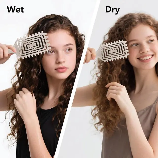 Alt view image 4 of 6 - Curly Hair Brush, Tangle-Free Defining Brush for Volume, Curl Definition, Edge Lifting, and Enhancin