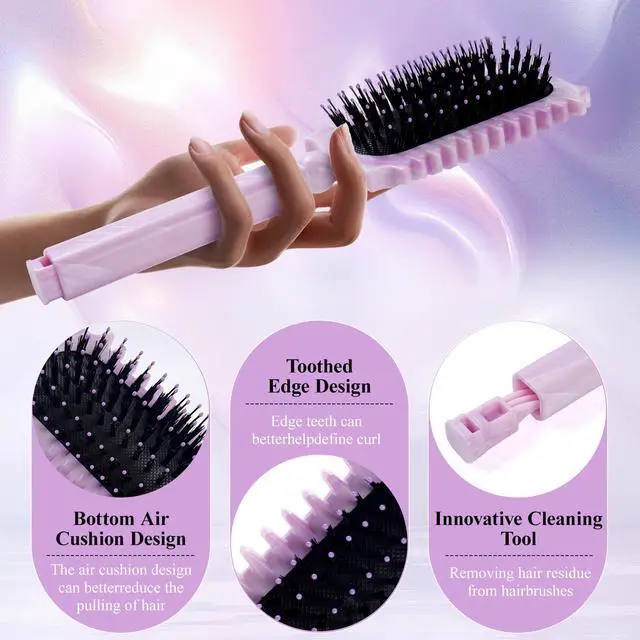 Alt view image 2 of 7 - Defining Brush, Curl Define Styling Brush With Cleaning Claws, Hair Brush for Combing and Shaping Me