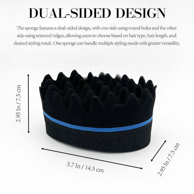 Alt view image 2 of 7 - 1 Piece Hair Twist Curl Sponge Brush: Dual-Sided Afro Coil & Dread Styling Tool for Men and Women, S