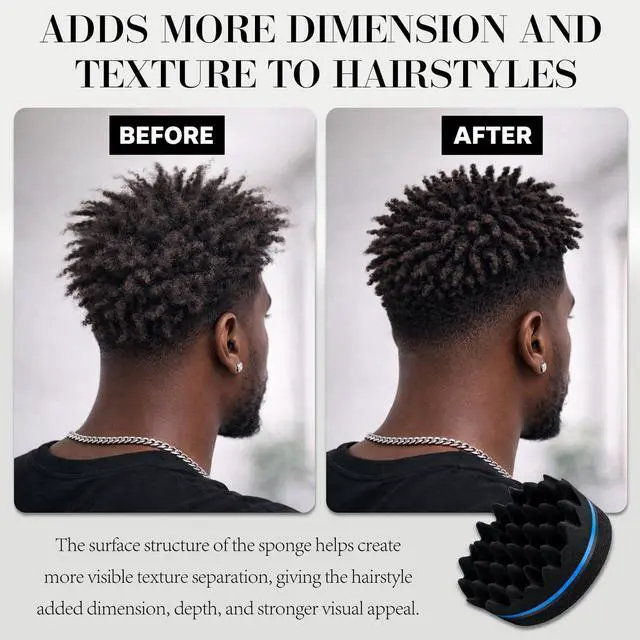 Alt view image 4 of 7 - 1 Piece Hair Twist Curl Sponge Brush: Dual-Sided Afro Coil & Dread Styling Tool for Men and Women, S