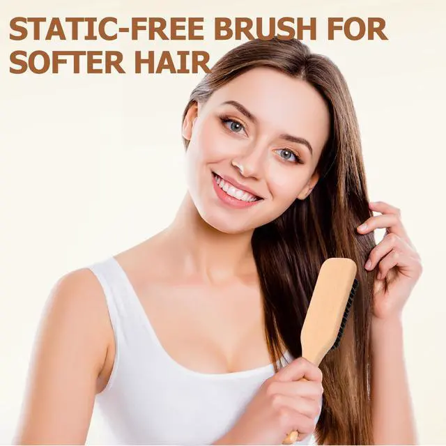 Alt view image 6 of 7 - Bristle Slick Back Hair Brush for Men Women Kids Ideal for Sleek Ponytails, Buns, Smoothing Baby H