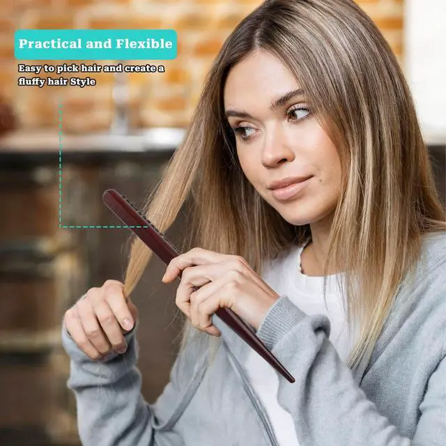 Alt view image 4 of 7 - Bristle Styling Brush with Rat Tail for Curly Hair Sectioning, Backcombing, and Smoothing | Boar Bri