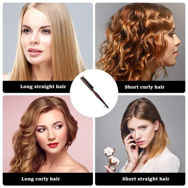 Alt view image 7 of 7 - Bristle Styling Brush with Rat Tail for Curly Hair Sectioning, Backcombing, and Smoothing | Boar Bri