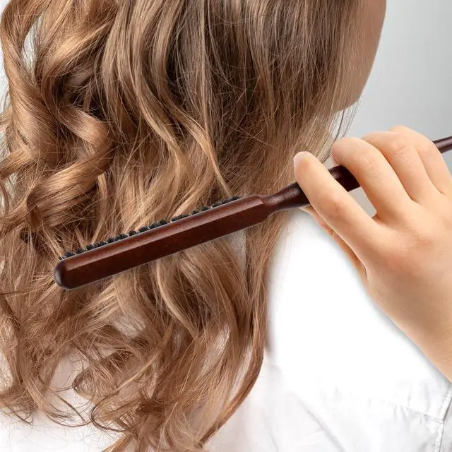 Alt view image 6 of 7 - Bristle Styling Brush with Rat Tail for Curly Hair Sectioning, Backcombing, and Smoothing | Boar Bri