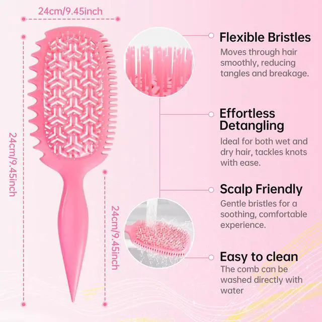 Alt view image 3 of 6 - Hair Brush for Wet and Dry Hair, curl defining brush,curl brush for curly hair wet for Shower & Trav