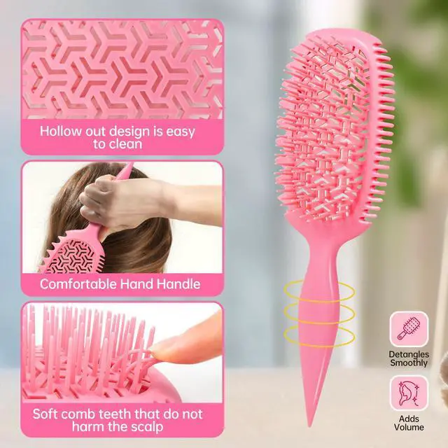 Alt view image 4 of 6 - Hair Brush for Wet and Dry Hair, curl defining brush,curl brush for curly hair wet for Shower & Trav