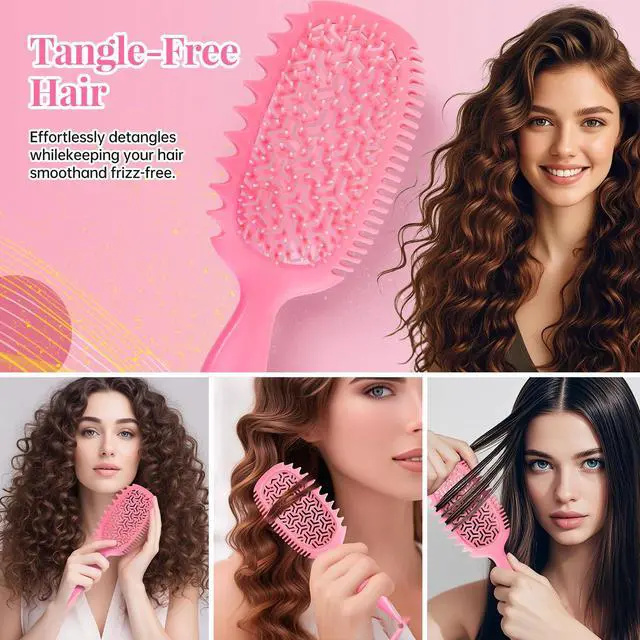 Alt view image 6 of 6 - Hair Brush for Wet and Dry Hair, curl defining brush,curl brush for curly hair wet for Shower & Trav