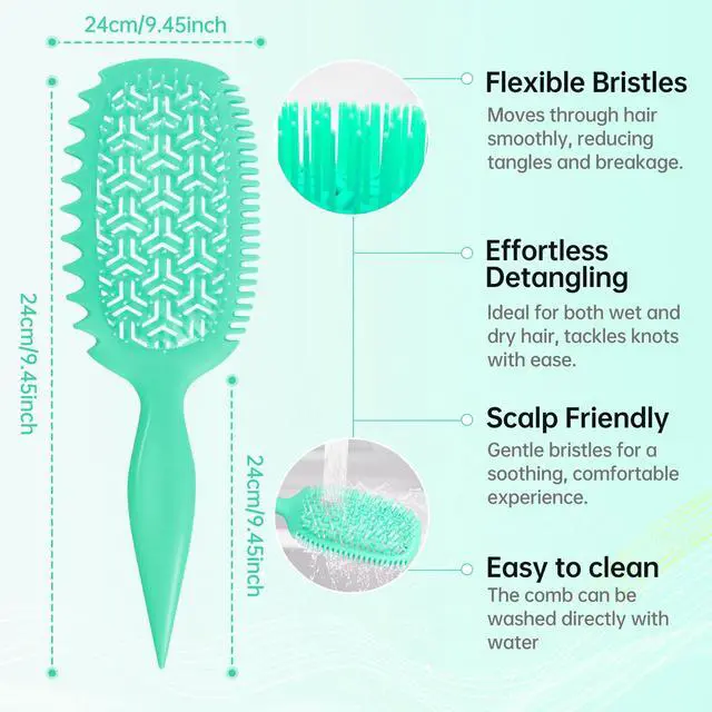 Alt view image 3 of 6 - Curly Hair Lovers Gifts Detangler Wet & Dry Hair Brush for Women - Curl Defining Curly/Wavy Brush, S