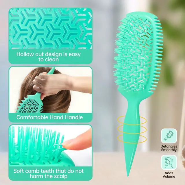 Alt view image 4 of 6 - Curly Hair Lovers Gifts Detangler Wet & Dry Hair Brush for Women - Curl Defining Curly/Wavy Brush, S