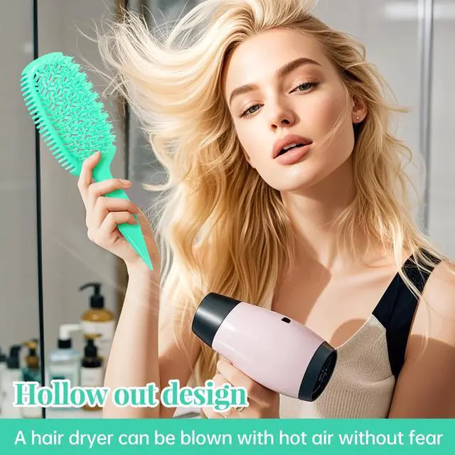 Alt view image 5 of 6 - Curly Hair Lovers Gifts Detangler Wet & Dry Hair Brush for Women - Curl Defining Curly/Wavy Brush, S