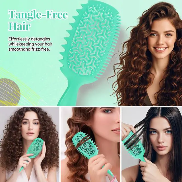 Alt view image 6 of 6 - Curly Hair Lovers Gifts Detangler Wet & Dry Hair Brush for Women - Curl Defining Curly/Wavy Brush, S