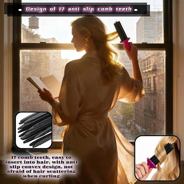 Alt view image 5 of 7 - Round Hair Styling Brush, Manual Volumizing Roller Comb for Blowout Lift & Bouncy Curls, Heat-Resist