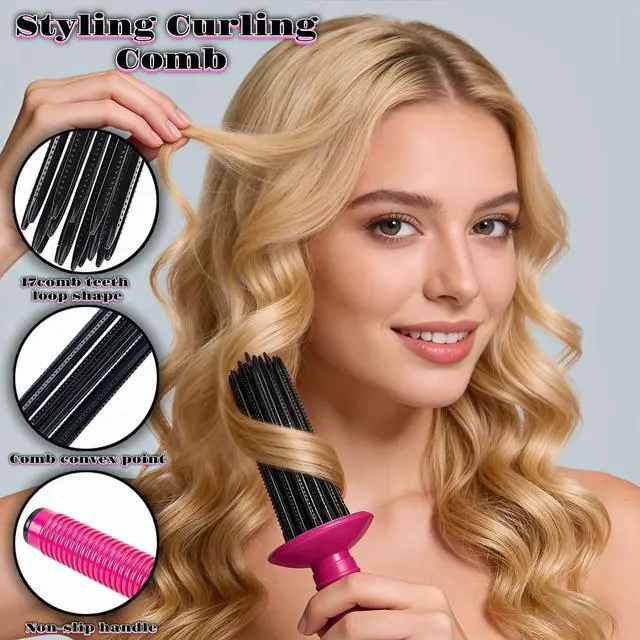 Alt view image 2 of 7 - Round Hair Styling Brush, Manual Volumizing Roller Comb for Blowout Lift & Bouncy Curls, Heat-Resist