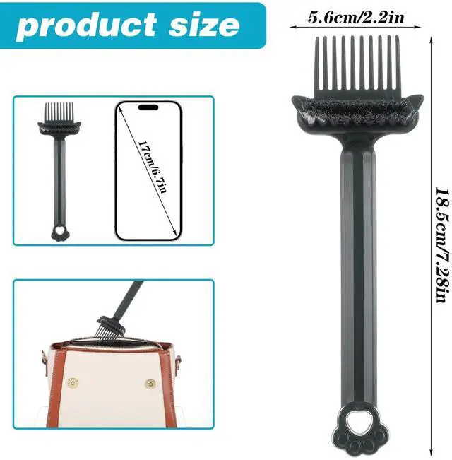 Alt view image 2 of 7 - 2-in-1 Hair Brush Cleaner Tool Comb Cleaners Hairbrush Cleaner Solution | Portable Hair Brush Cleani