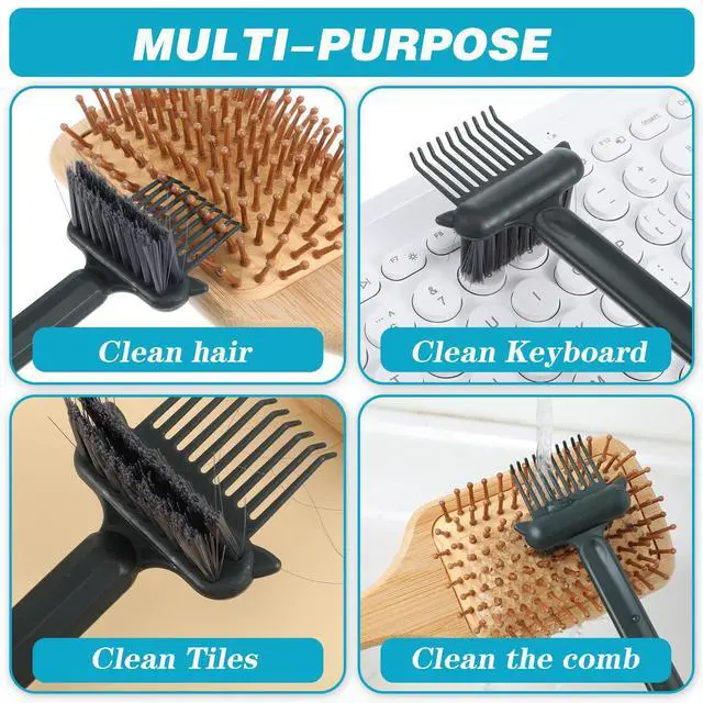 Alt view image 3 of 7 - 2-in-1 Hair Brush Cleaner Tool Comb Cleaners Hairbrush Cleaner Solution | Portable Hair Brush Cleani