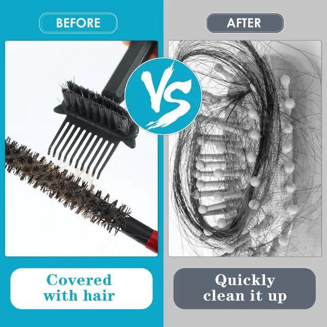 Alt view image 5 of 7 - 2-in-1 Hair Brush Cleaner Tool Comb Cleaners Hairbrush Cleaner Solution | Portable Hair Brush Cleani