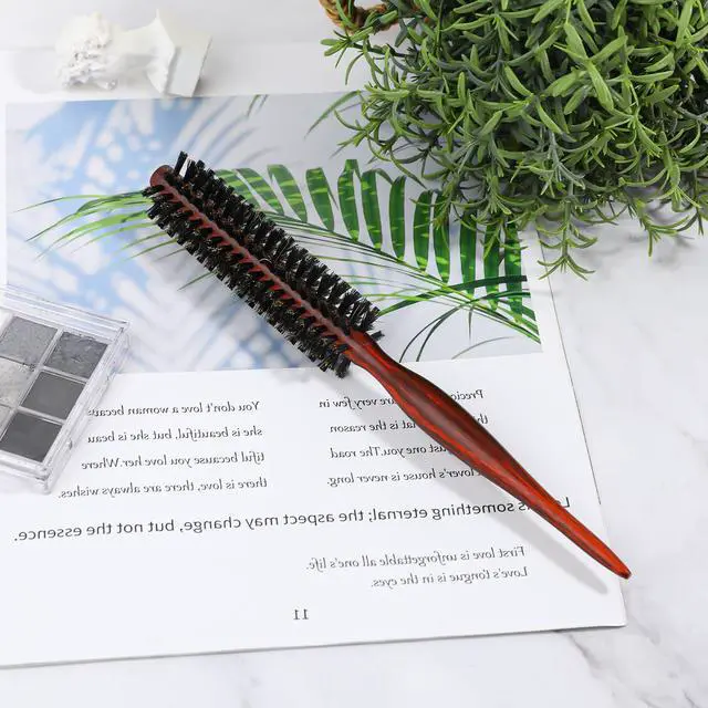 Alt view image 2 of 7 - Small Round Brush for Short Hair, Mini Natural Soft Boar Bristle Hair Brush Portable Travel Size Cir