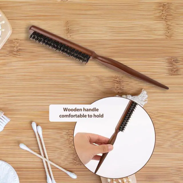 Alt view image 3 of 7 - Bristle Teasing Brush for Slick Back Hair, Hair Teasing Brushes for Women Styling Brush with Wooden