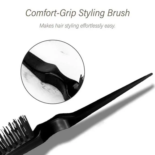 Alt view image 6 of 7 - 3-Piece Hair Styling Comb Set: Teasing Brush, Rat Tail Comb, Edge Brush for Women's Styling