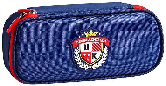 Main image of Pen and Pencil Box, 9 Inch x 4.5 Inch x 2 Inch Soft Pencil Case for Pen and Marker Storage and Holiday Gifts (blue)